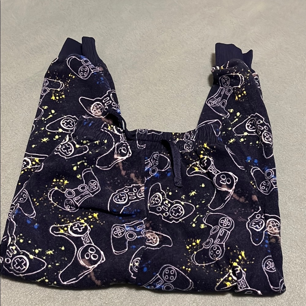 Navy Blue Pajama Pants with Game Controller Print